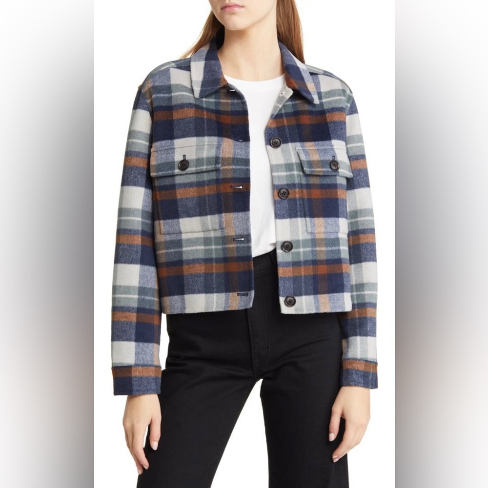 NWT Rails Steffi Plaid Wool Blend Coat